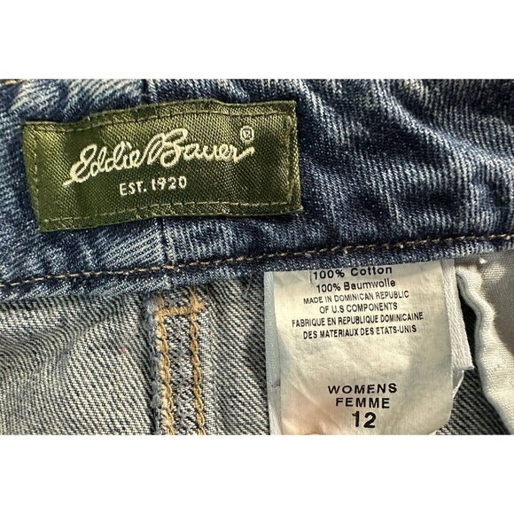 Eddie Bauer Vintage Embroidered Virginia Tech Hokie Denim Jean Skirt Sz 12 Women - Picture 3 of 8